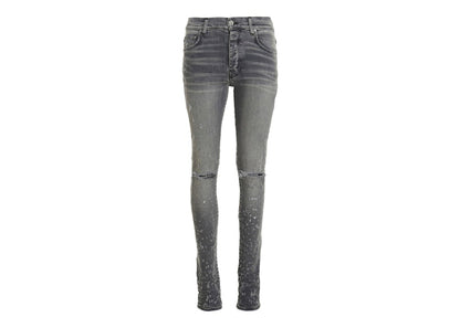 AMIRI Distressed Paint Splatter Fitted Jeans Grey/Multi