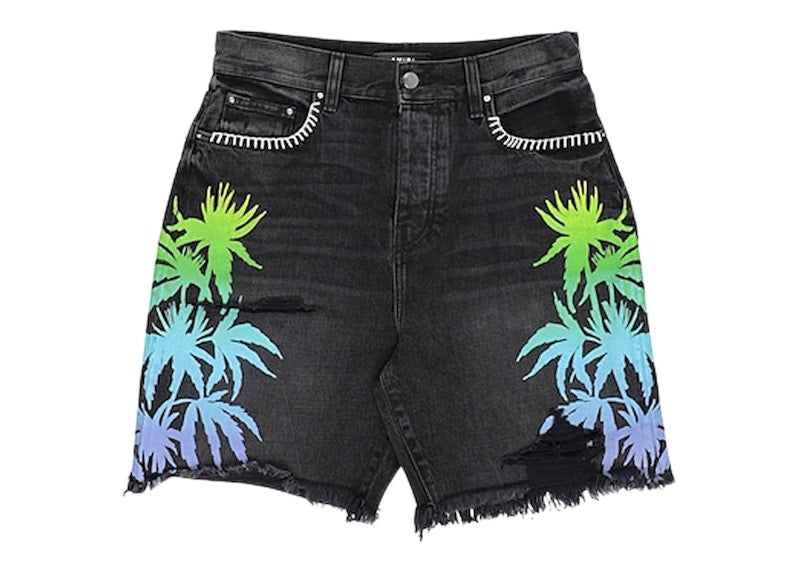 AMIRI Palm Denim Shorts Black