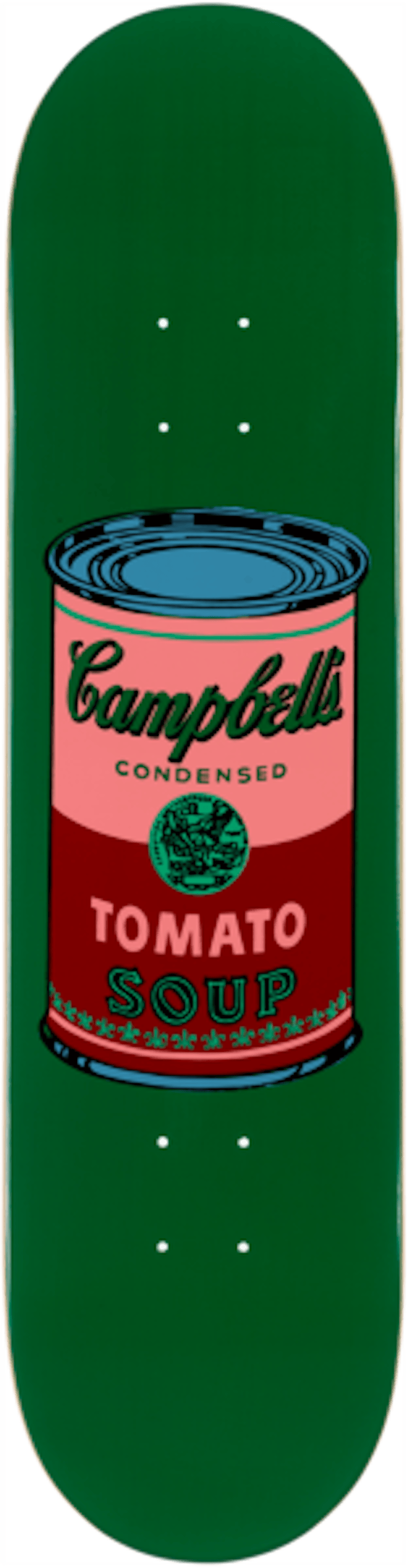 Andy Warhol Coloured Campbell's Soup Blood Skateboard Deck Green