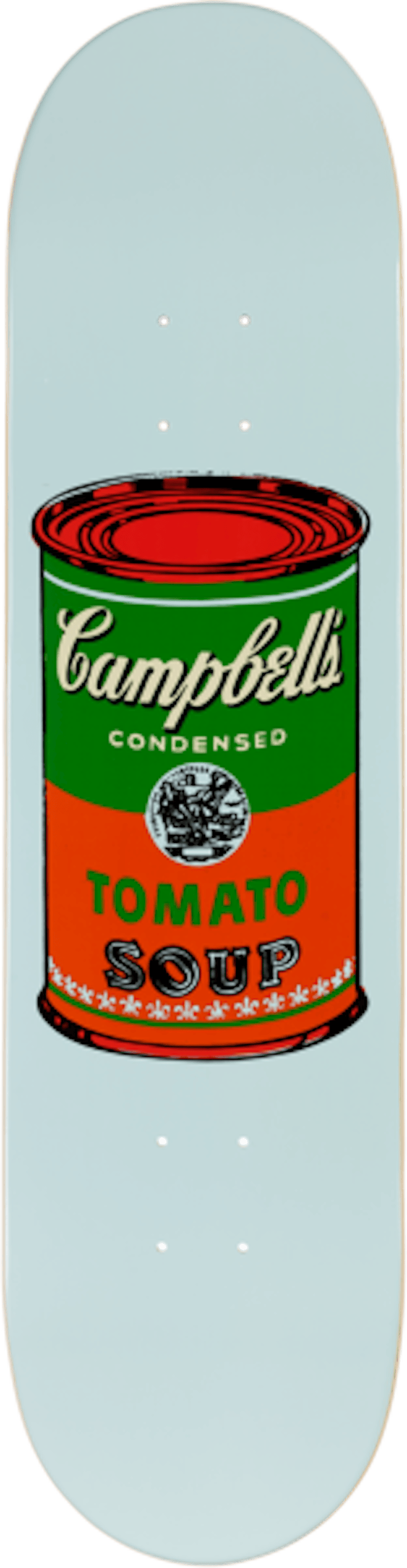 Andy Warhol Coloured Campbell's Soup Red Skateboard Deck Light Blue