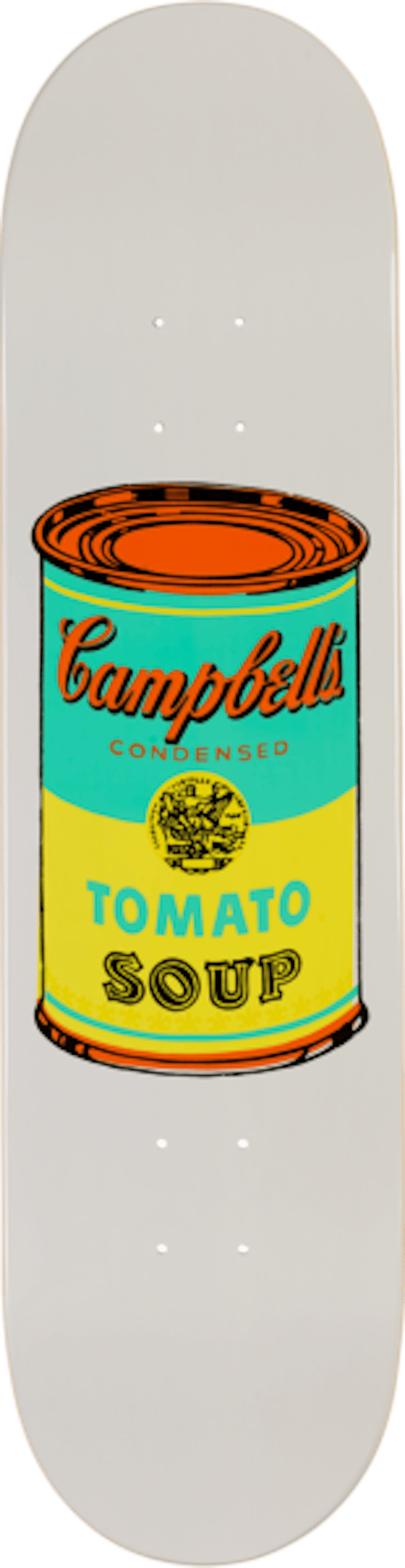 Andy Warhol Coloured Campbell's Soup Yellow Skateboard Deck White