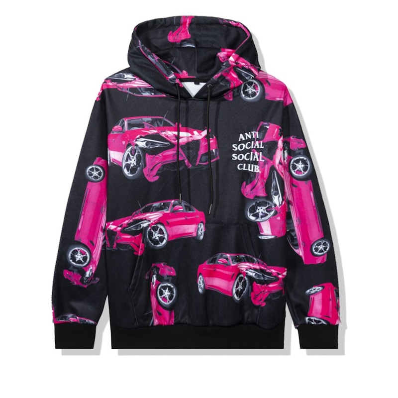 Anti Social Social Club 3AM On Melrose All Over Hoodie Black/Pink