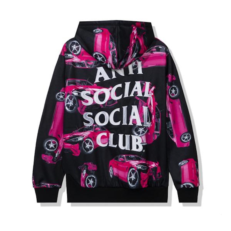 Anti Social Social Club 3AM On Melrose All Over Hoodie Black/Pink