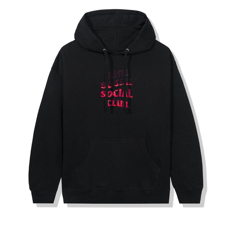 Anti Social Social Club A Fire Inside Pink Flame Hoodie Black