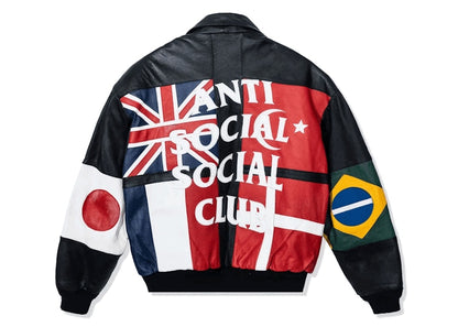 Anti Social Social Club ASSC Vintage Olympic Leather Jacket Black