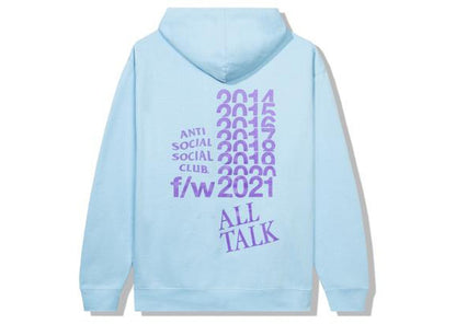 Anti Social Social Club All Talk On A Blog Hoodie Blue