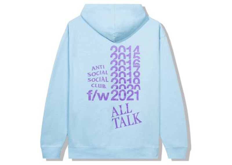 Anti Social Social Club All Talk On A Blog Hoodie Blue