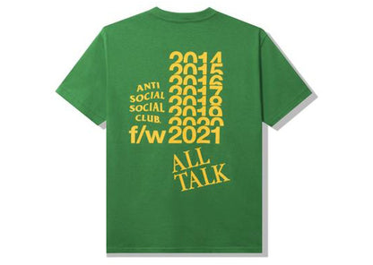 Anti Social Social Club All Talk On A Blog Tee Green
