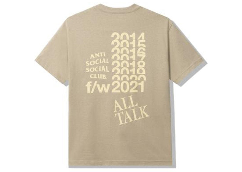 Anti Social Social Club All Talk On A Blog Tee Sand