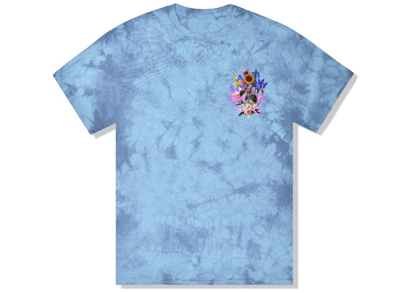 Anti Social Social Club Bouquet For The Old Days T-shirt Blue Tie Dye