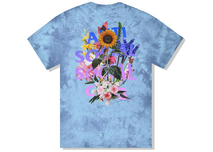 Anti Social Social Club Bouquet For The Old Days T-shirt Blue Tie Dye