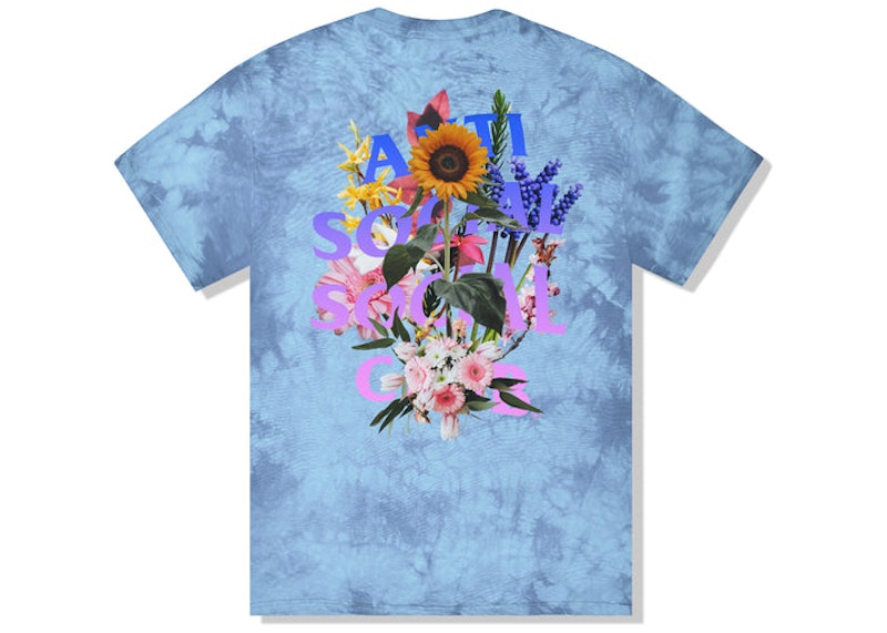 Anti Social Social Club Bouquet For The Old Days T-shirt Blue Tie Dye