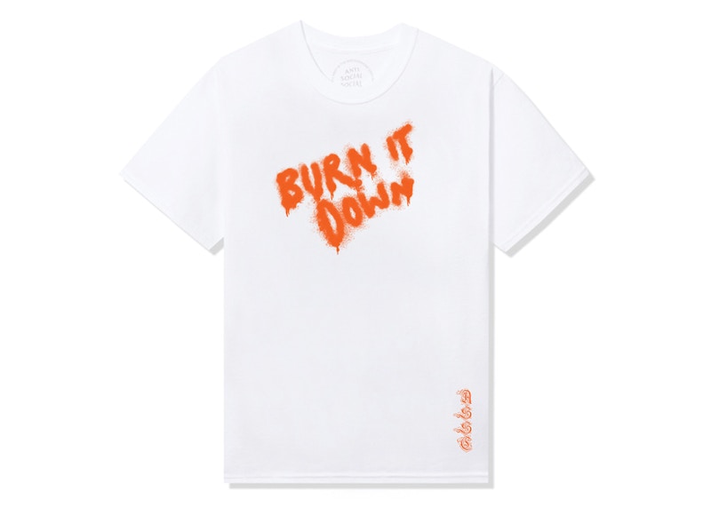 Anti Social Social Club Burn It Down Tee White/Orange