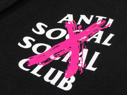 Anti Social Social Club Cancelled Hoodie Black (Pink X)