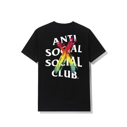 Anti Social Social Club Cancelled Rainbow Tee Black