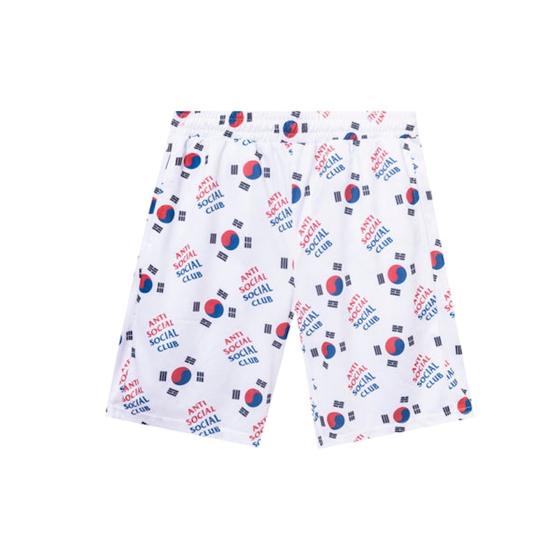 Anti Social Social Club Case Study Flag Mesh Shorts White