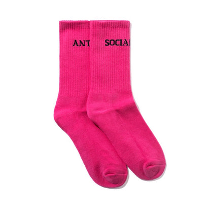 Anti Social Social Club Catchphrase Socks Pink
