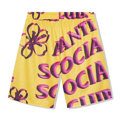 Anti Social Social Club Coral Crush Mesh Bored Shorts Yellow
