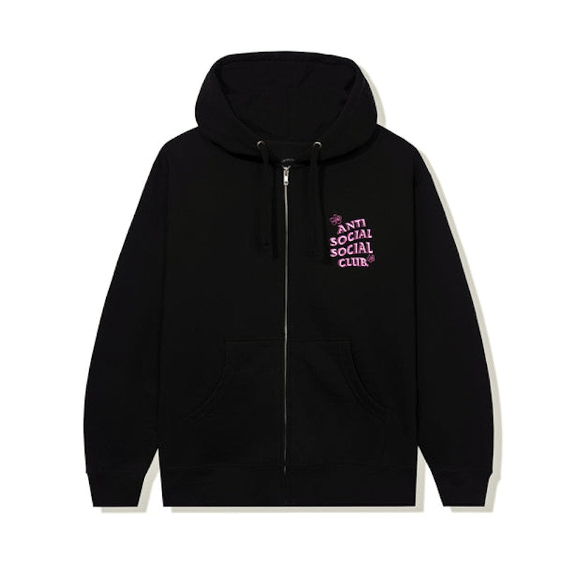 Anti Social Social Club Coral Crush Zip Up Hoodie Black