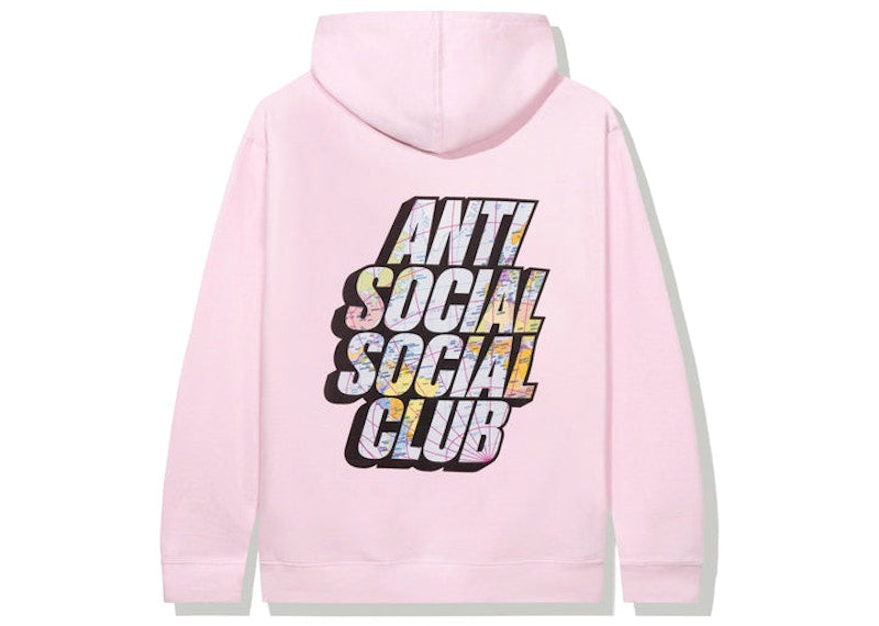 Anti Social Social Club Drop A Pin Hoodie Pink