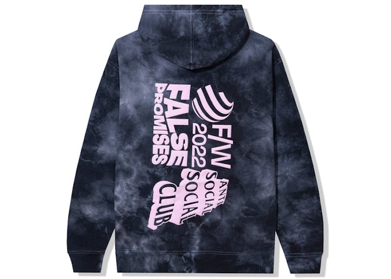 Anti Social Social Club False Promises Hoodie Black Tie Dye