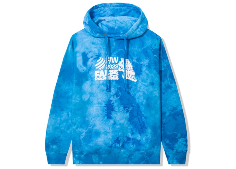 Anti Social Social Club False Promises Hoodie Blue Tie Dye