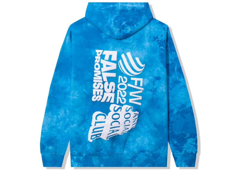 Anti Social Social Club False Promises Hoodie Blue Tie Dye
