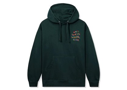 Anti Social Social Club Flag Collage Hoodie Alpine Green