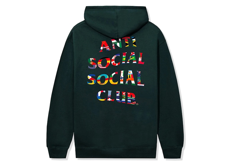 Anti Social Social Club Flag Collage Hoodie Alpine Green