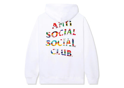 Anti Social Social Club Flag Collage Hoodie White