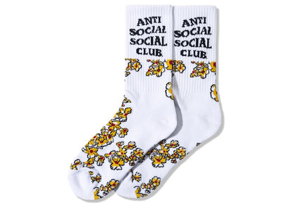 Anti Social Social Club Flower Feet Socks White
