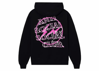 Anti Social Social Club Fragment Bolt Hoodie Black/Pink