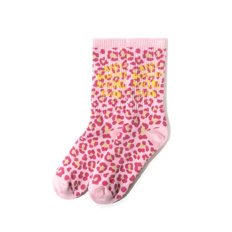Anti Social Social Club I Don't Believe You Socks Pink Cheetah