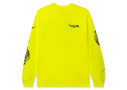 Anti Social Social Club I Get Into It Safety Green Long Sleeve Tee Safety Green