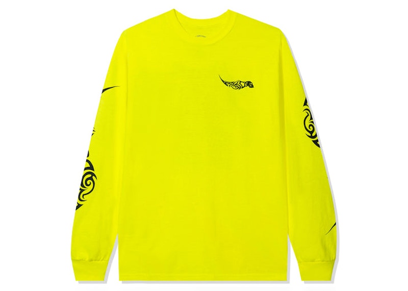 Anti Social Social Club I Get Into It Safety Green Long Sleeve Tee Safety Green