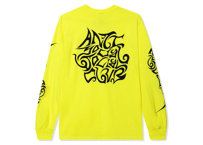 Anti Social Social Club I Get Into It Safety Green Long Sleeve Tee Safety Green