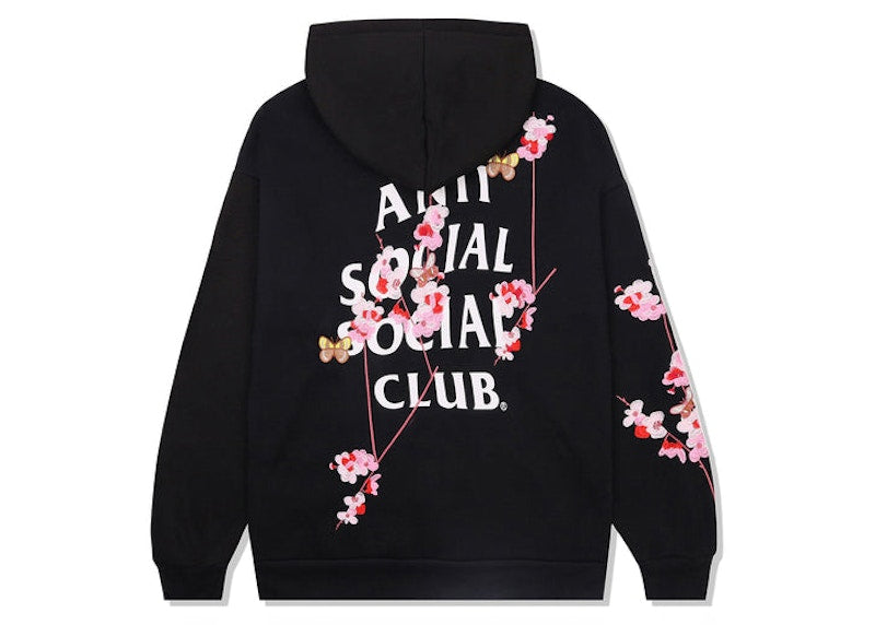 Anti Social Social Club Kkoch Butterflies Full Embroidery Hoodie Black