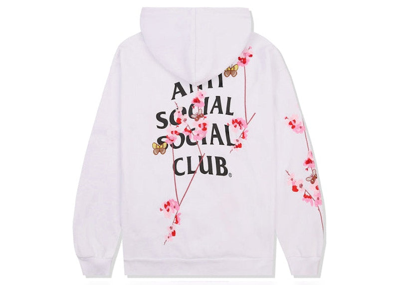 Anti Social Social Club Kkoch Butterflies Full Embroidery Hoodie White