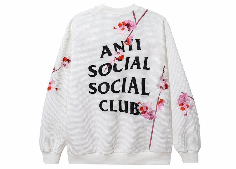 Anti Social Social Club Kkoch Knitted Thermal Crewneck White