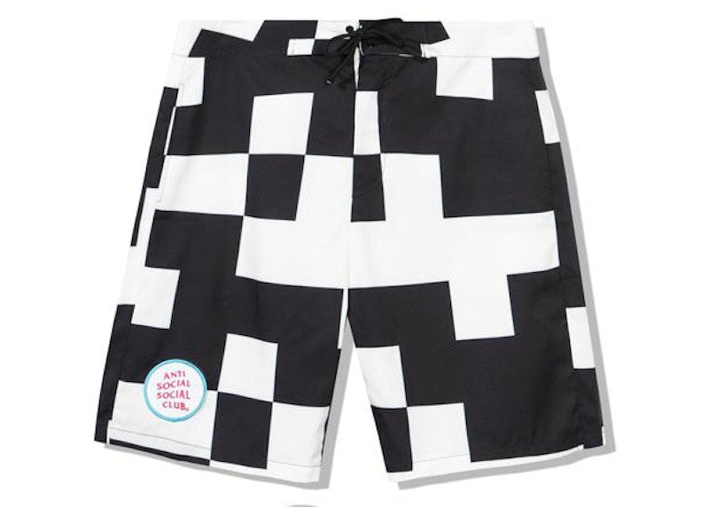 Anti Social Social Club Kook Board Shorts Black/White