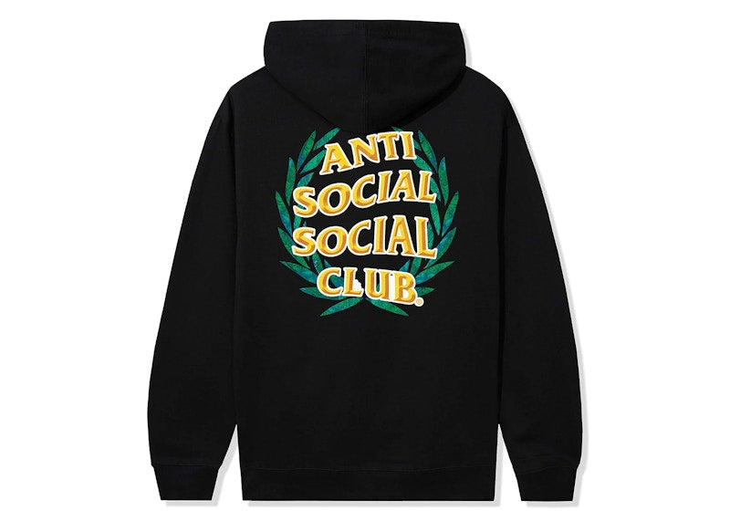 Anti Social Social Club Laurel Logo Flip Hoodie Black