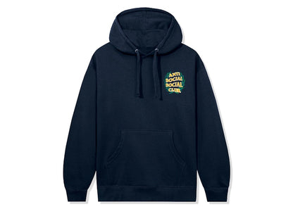 Anti Social Social Club Laurel Logo Flip Hoodie Navy