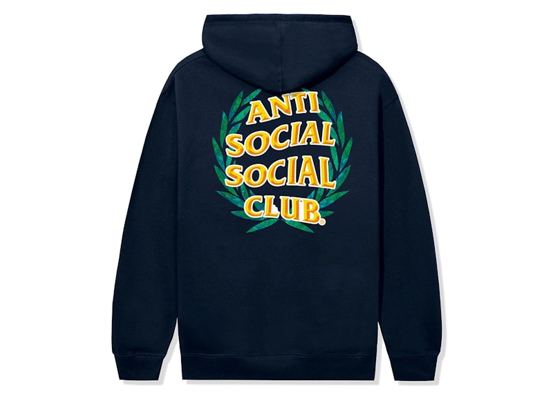 Anti Social Social Club Laurel Logo Flip Hoodie Navy