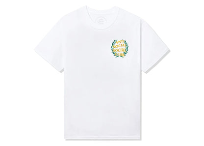 Anti Social Social Club Laurel Logo Flip Tee White