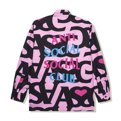 Anti Social Social Club Negative Space L/S Cotton Button Up Pink