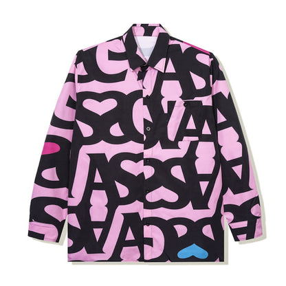 Anti Social Social Club Negative Space L/S Cotton Button Up Pink