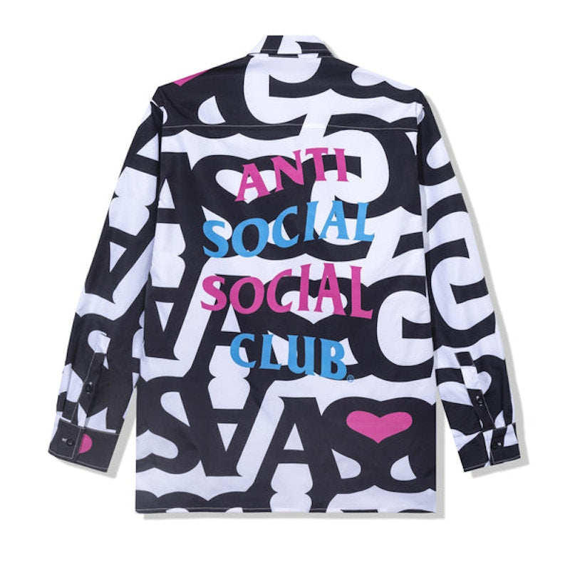 Anti Social Social Club Negative Space L/S Cotton Button Up White