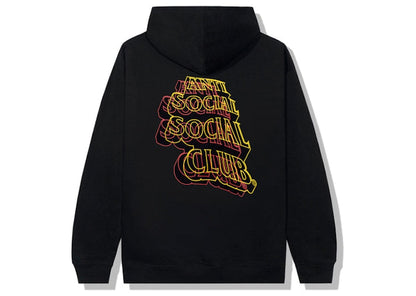 Anti Social Social Club Neon Lights And A Lot Of Rain Hoodie Black