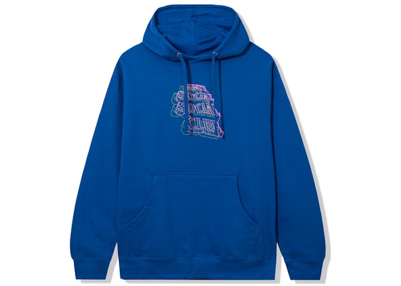 Anti Social Social Club Neon Lights And A Lot Of Rain Hoodie Blue