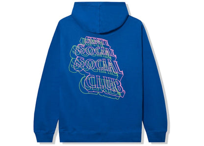 Anti Social Social Club Neon Lights And A Lot Of Rain Hoodie Blue